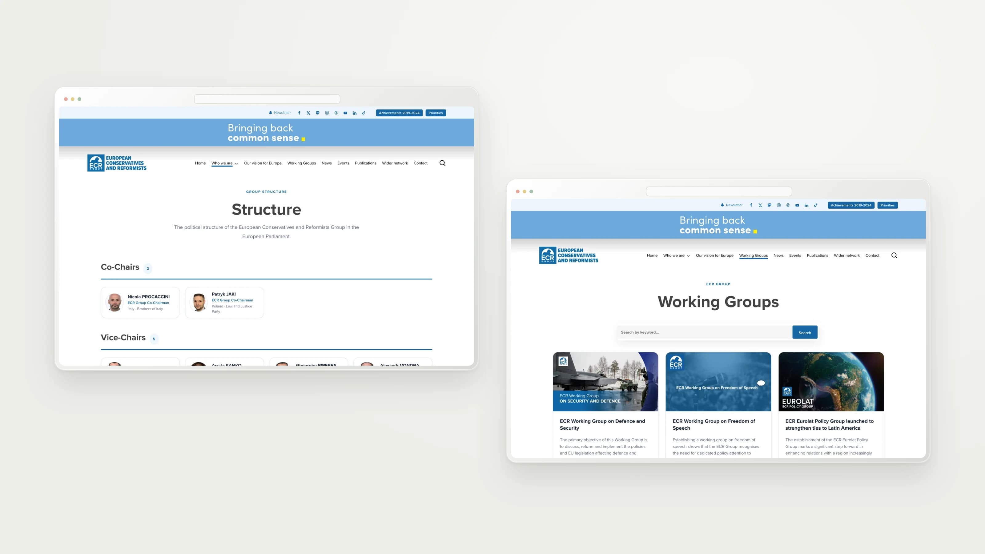 ECR Group — Institutional structure and working groups