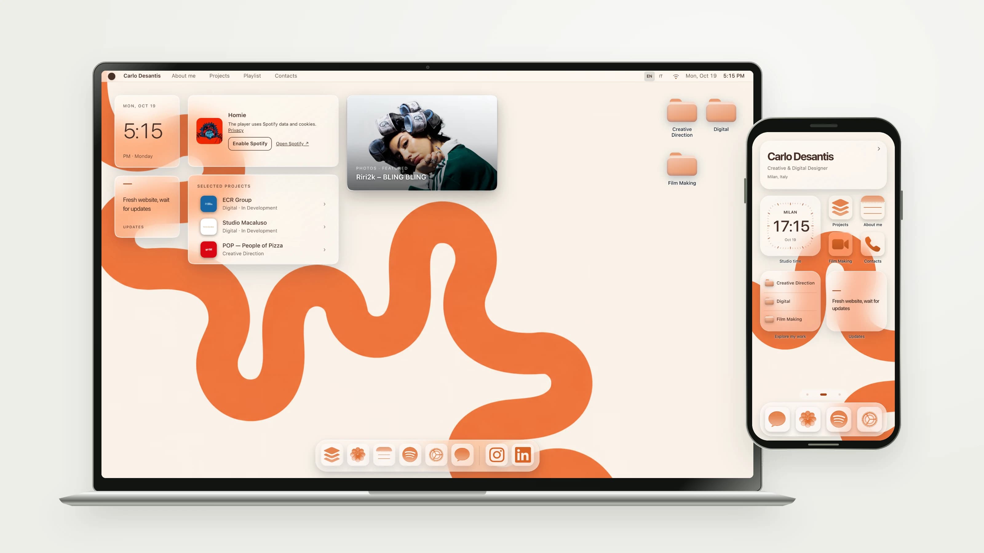 Portfolio OS — Portfolio OS on desktop and mobile