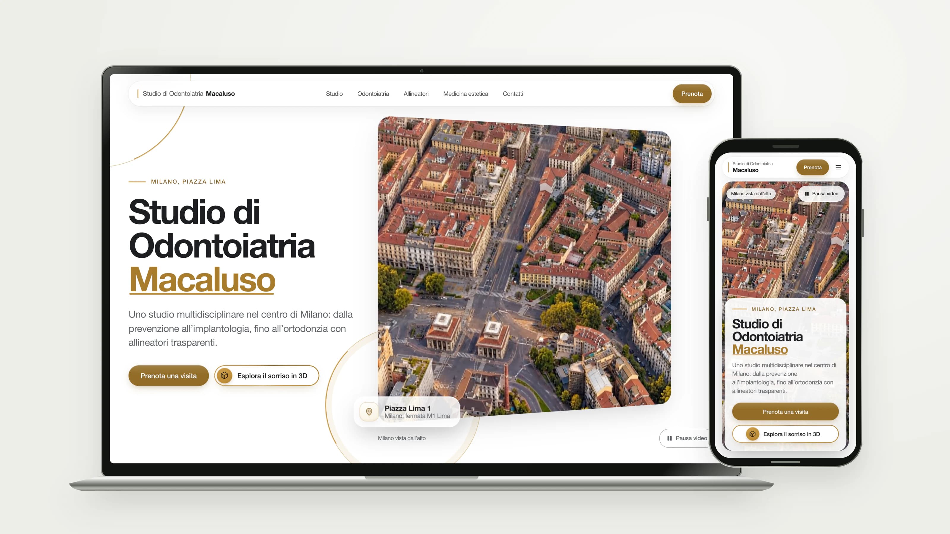 Studio Macaluso — The updated website — desktop and mobile