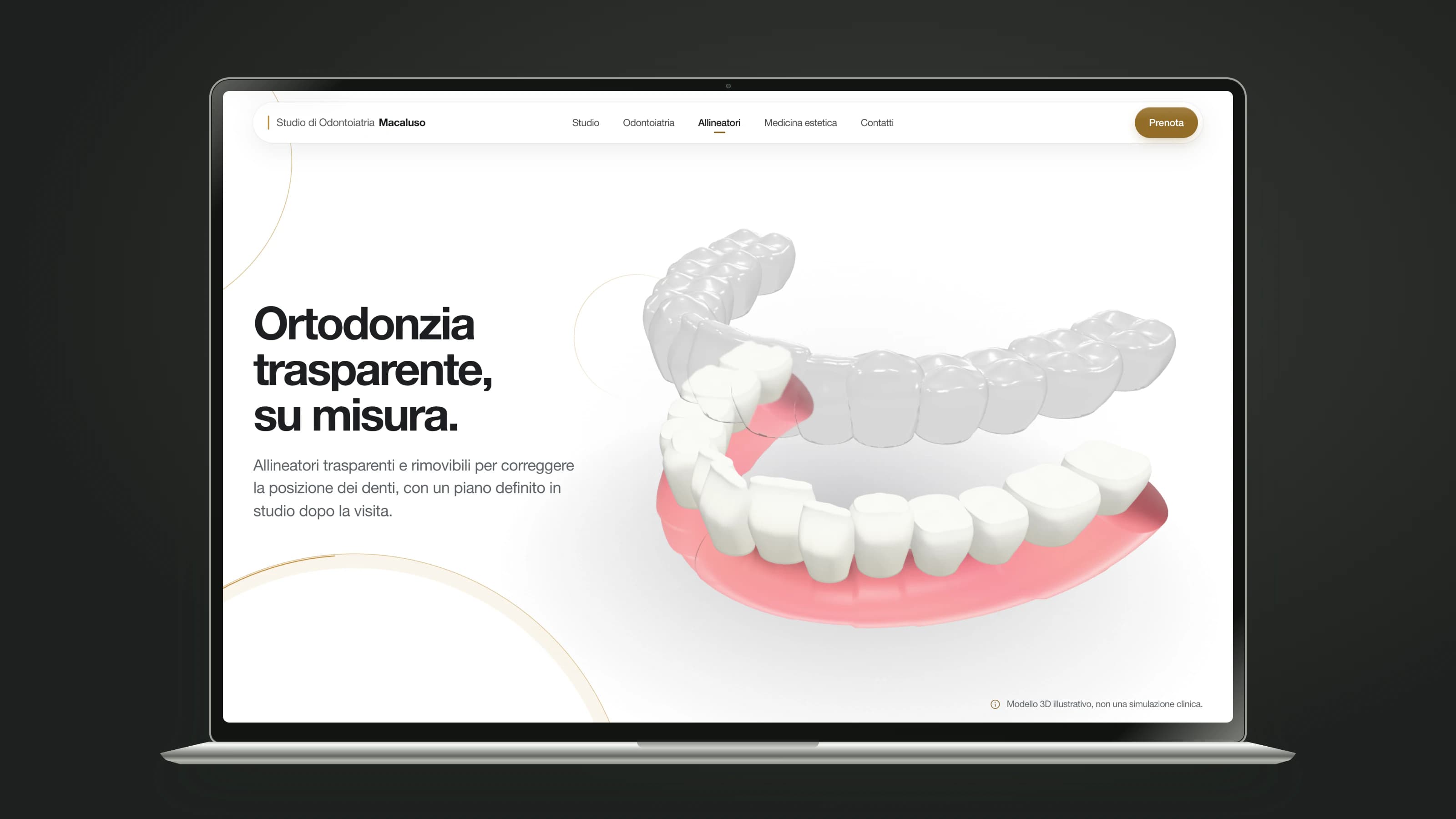 Studio Macaluso — Illustrative 3D aligners and scroll interaction