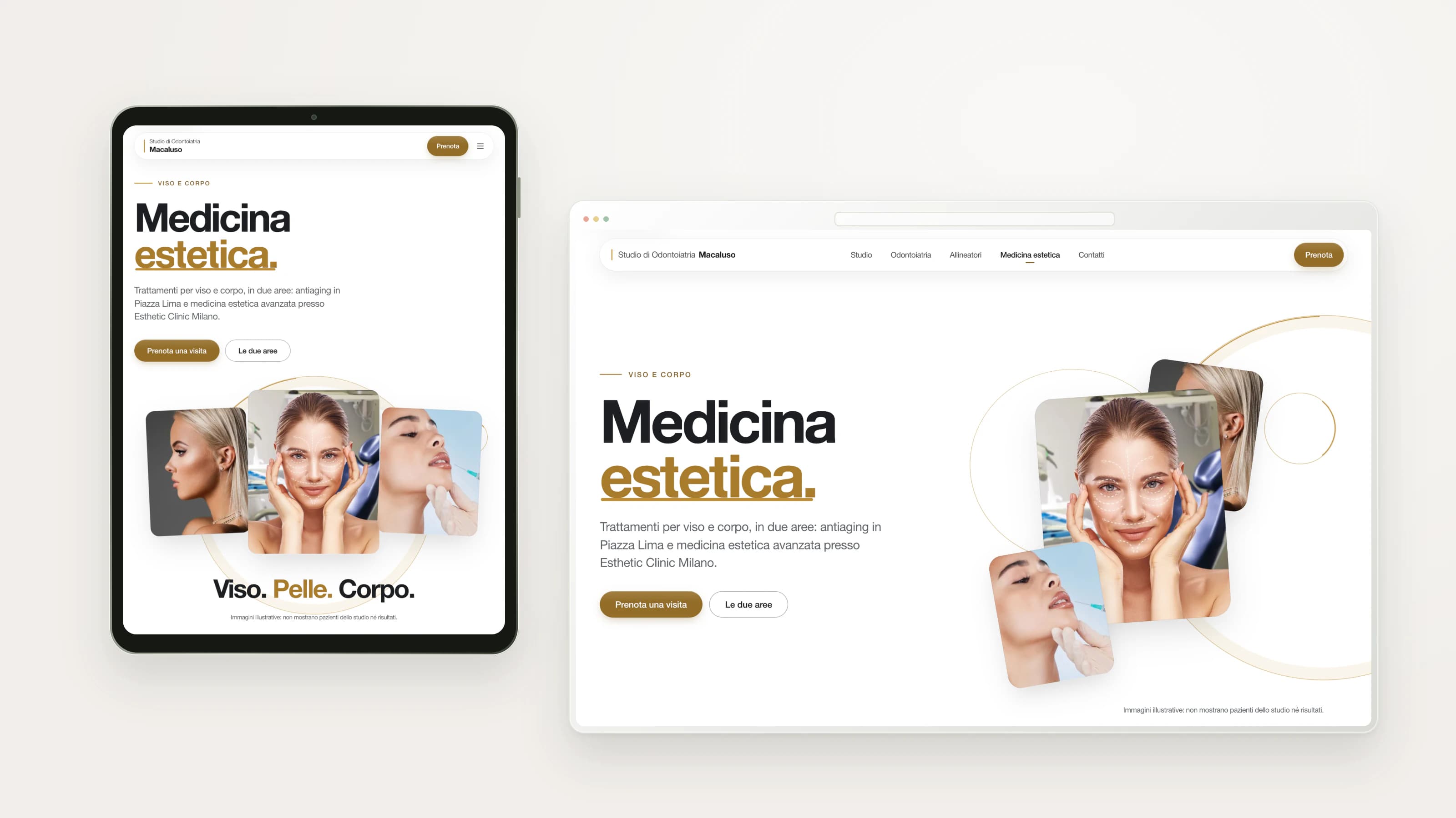 Studio Macaluso — Aesthetic medicine — desktop and tablet