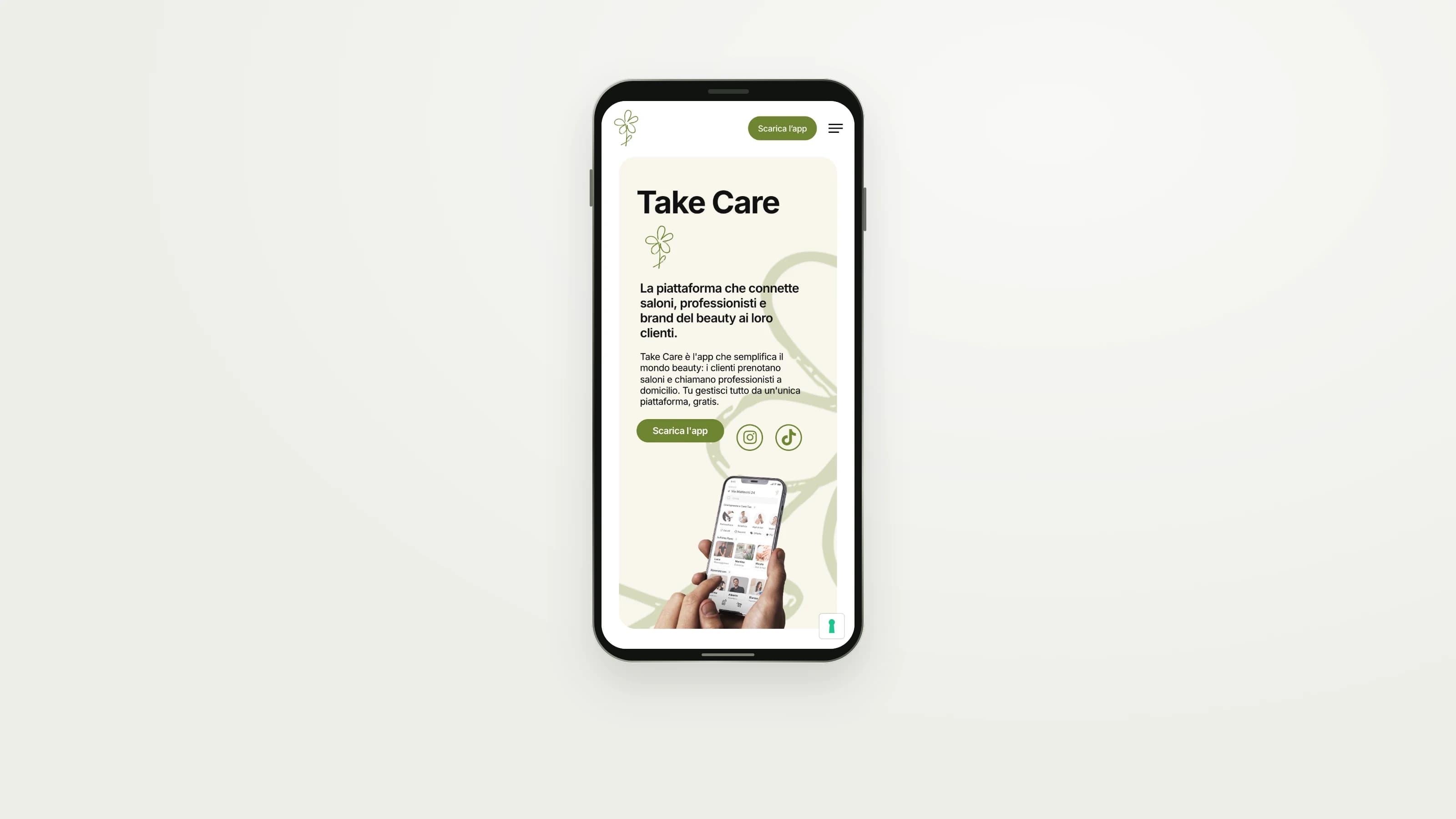 TakeCare — Mobile website