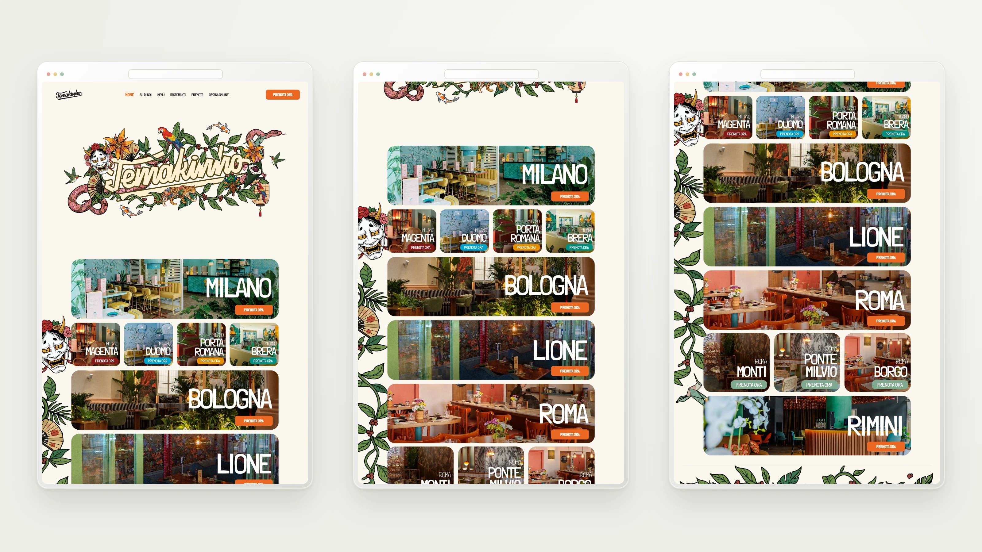 Temakinho — Homepage layout, from opening to restaurant directory